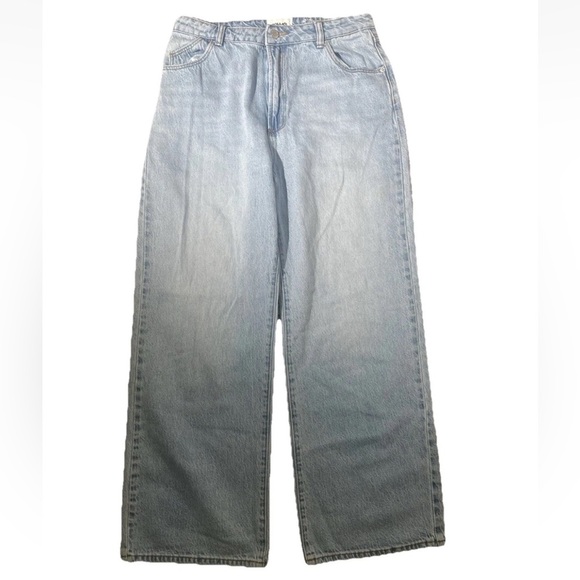Rollas Heidi High Rise Loose Fit Wide Leg Straight Jeans Light Wash Womens Sz 30 - Picture 6 of 16